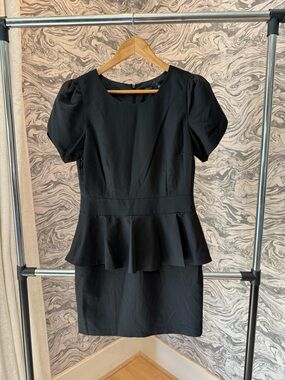 Vertigo Black Peplum Mini Dress